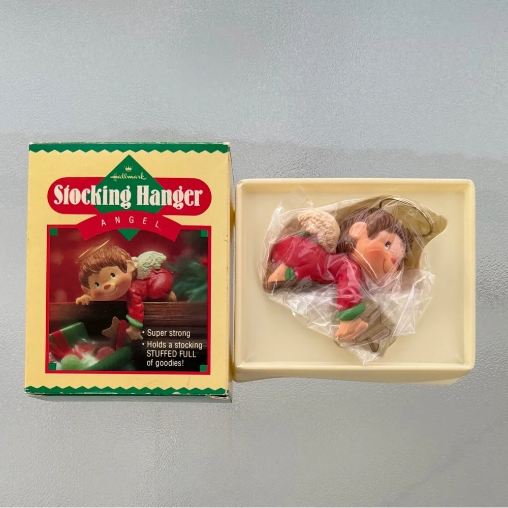 Hallmark Angel Collectible Christmas Stocking Hanger Vintage 1983